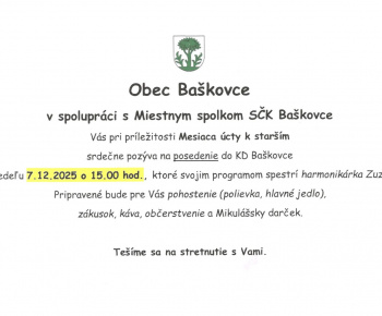 Aktuality / Pozvánka - Posedenie dôchodcov - foto
