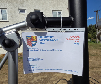 Aktuality / Publicita projektu - Workoutové ihrisko v obci Baškovce - foto